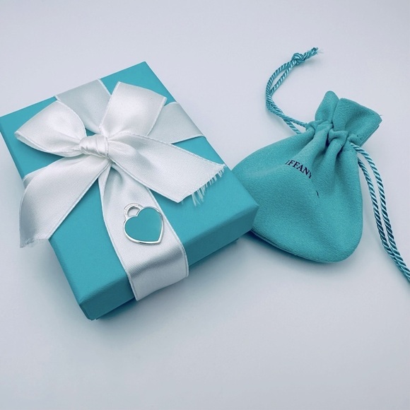 Tiffany & Co. Small Blue Enamel 925 Silver Heart Charm Pendant with Packaging - Picture 9 of 9